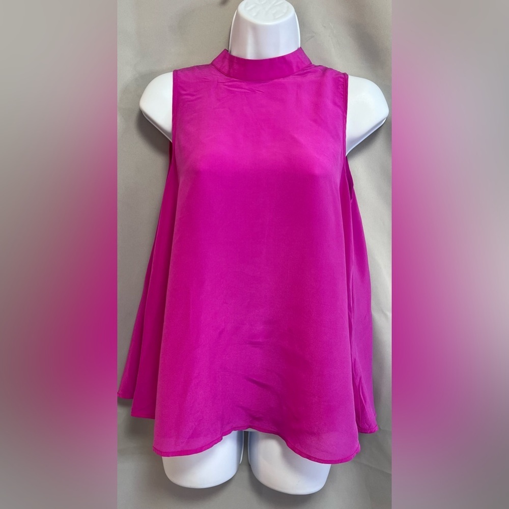 Anthropologie Maeve Silk‎ High Neck Sleeveless Top Sz XS